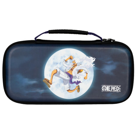 Housse de protection et transport - KONIX - One Piece Nintendo Switch 2 - Rangement accessoires - Motif Luffy Gear 5 - Bleu