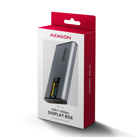 Boitier externe USB-C 3.2 Axagon EEM2-SD2 - S-ATA/NVMe M.2 Type 2280 (Noir)