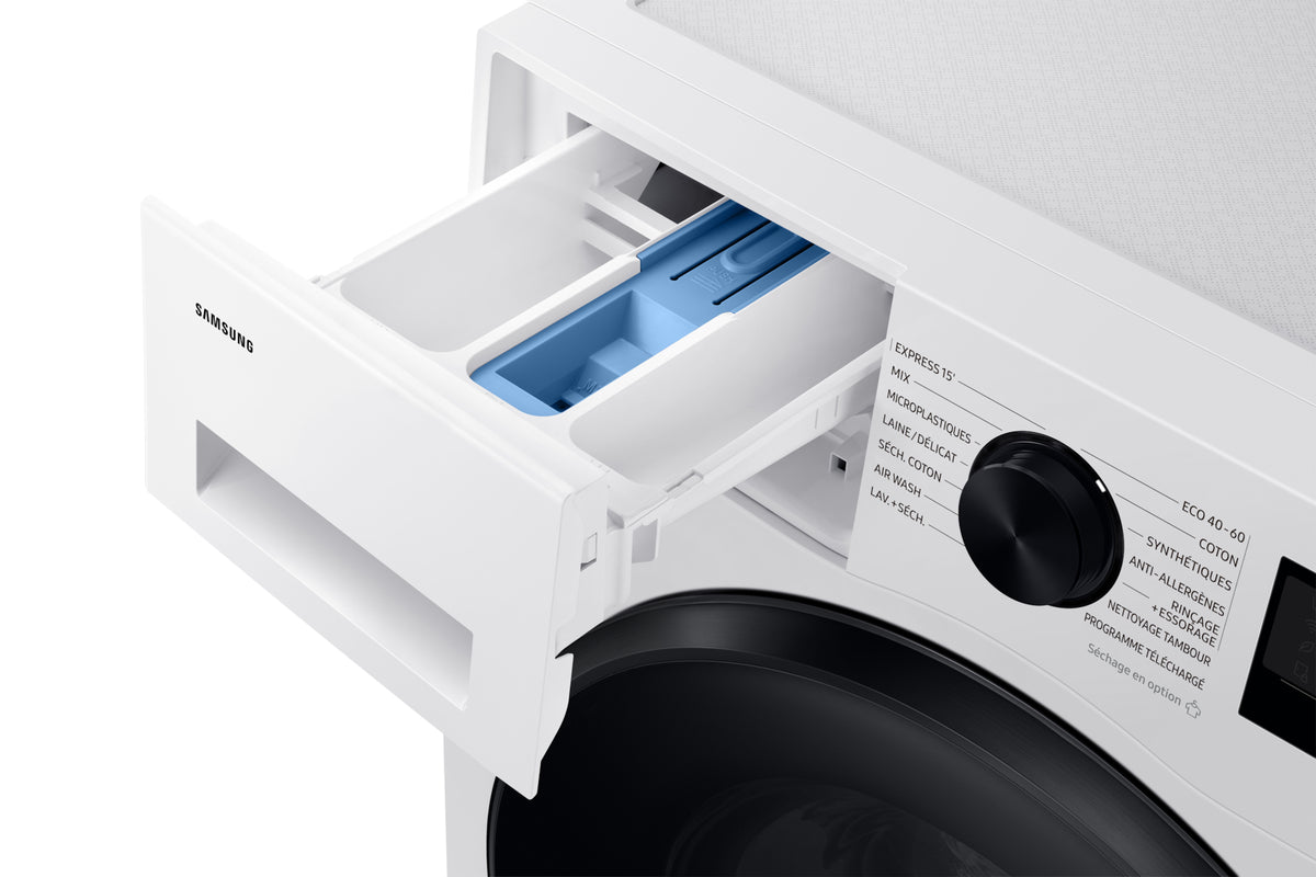 Lave-linge séchant SAMSUNG AI ecobubble™ WD90DG5B15BE - 9 / 6 kg - L60cm - 1400 trs/min - Blanc