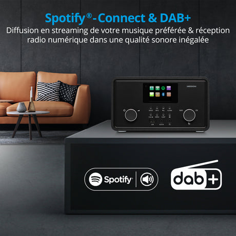 Radio Internet - MEDION - DAB - Bluetooth - 2x10W RMS - Noir