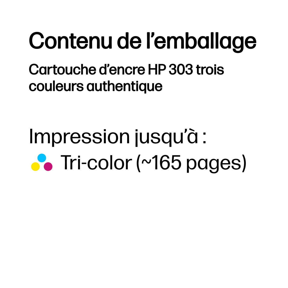 HP 303 Cartouche d'encre trois couleurs authentique (T6N01AE) pour HP Envy Photo 6220/6230/7130