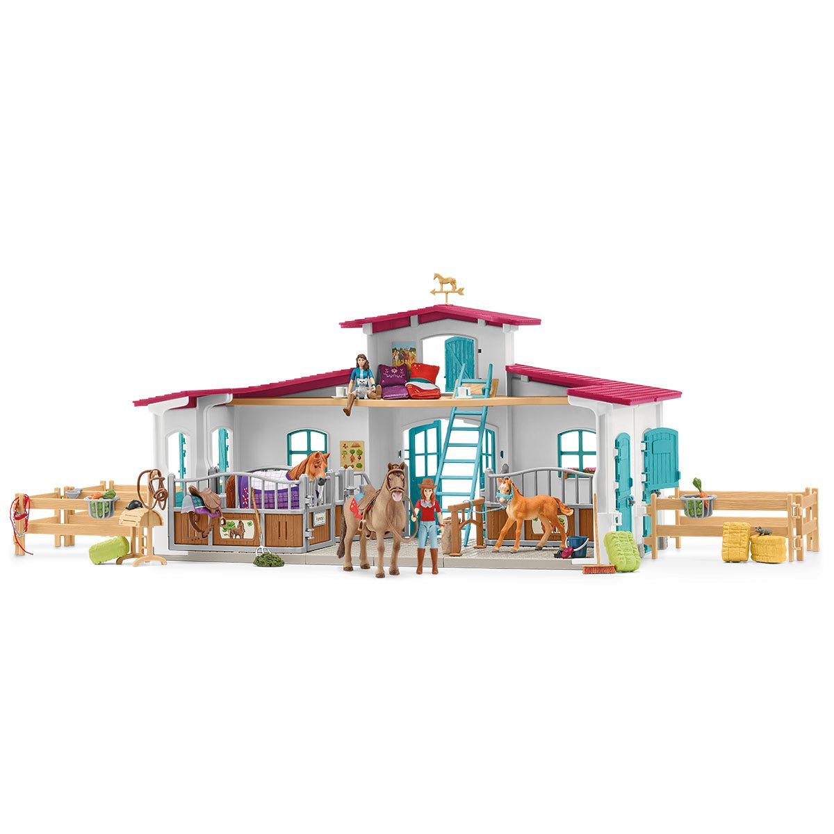 Centre équestre modulable de Lakeside pour chevaux, coffret figurines avec 115 éléments, Schleich 42567 Horse Club