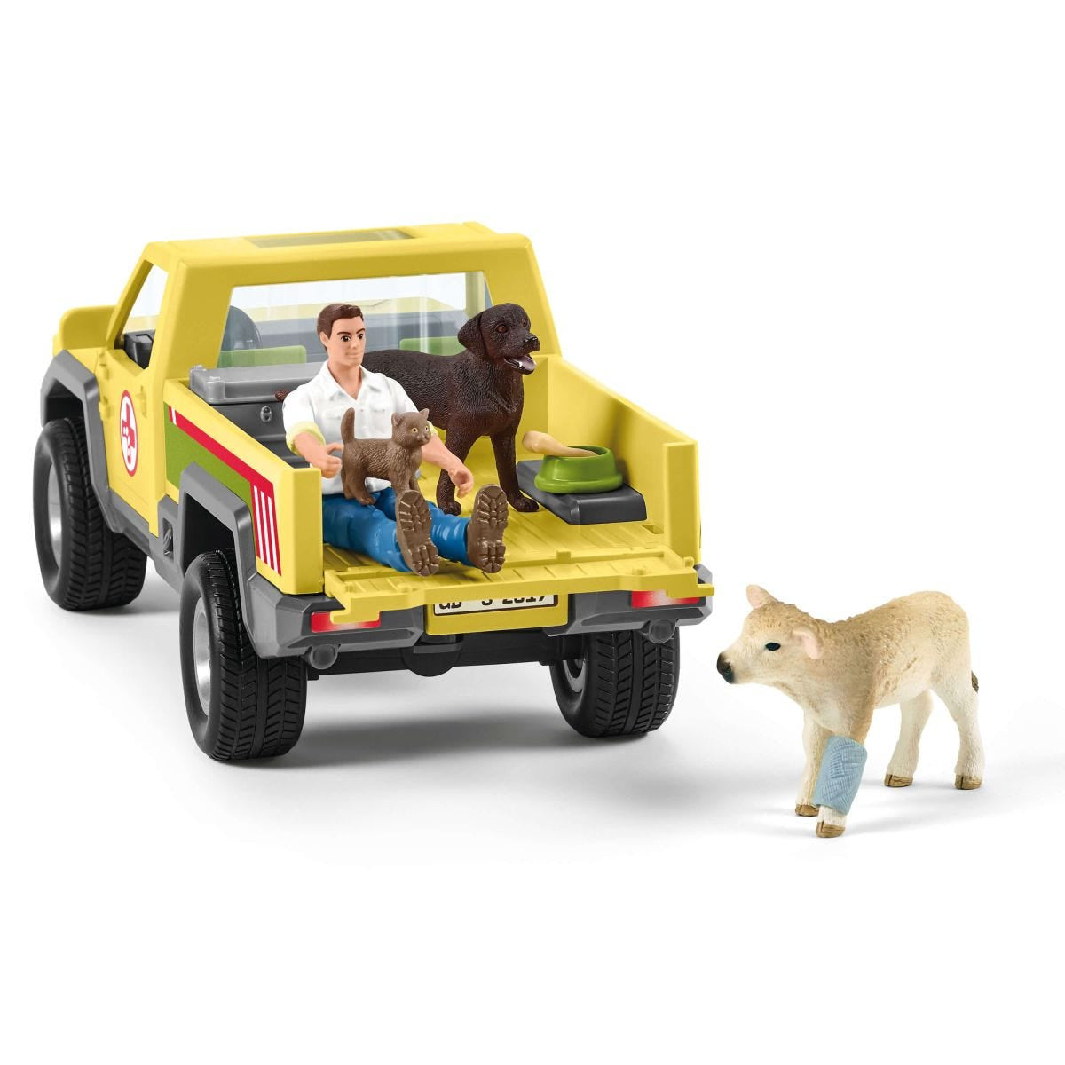 Coffret Visite du Vétérinaire a la ferme 12 Pieces - Avec Animaux de la Ferme, Véhicule et Vétérinaire - SCHLEICH - 42503 FARM WORLD