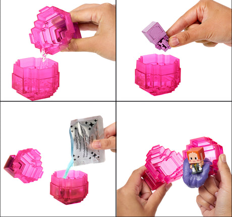 Minecraft-Mini-Tetes Modulables - Assortiment de figurines - Minecraft - HTK99 (modele aléatoire)