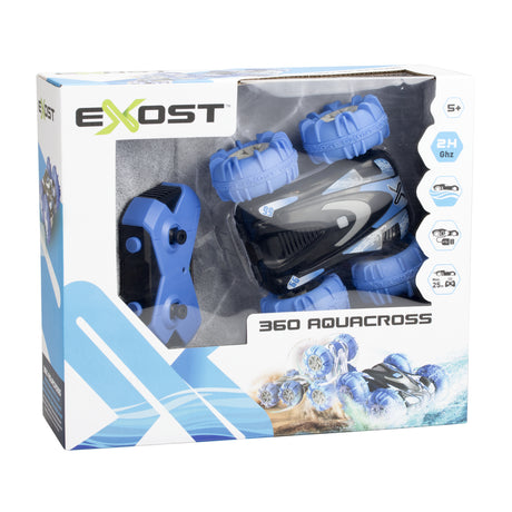 Voiture télécommandée amphibie EXOST 360 AQUACROSS - Tout terrain - Batterie rechargeable USB - Des 5 ans