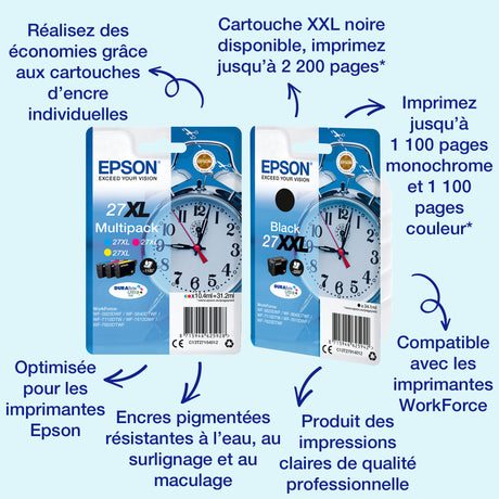 Cartouche d'encre EPSON 27 XXL noir - Tres Haute capacité 34.1ml