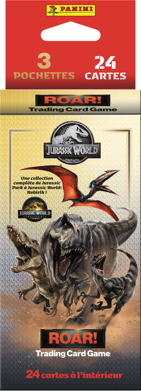 Blister - PANINI - JURASSIC WORLD 4 TCG - 3 pochettes - 24 cartes