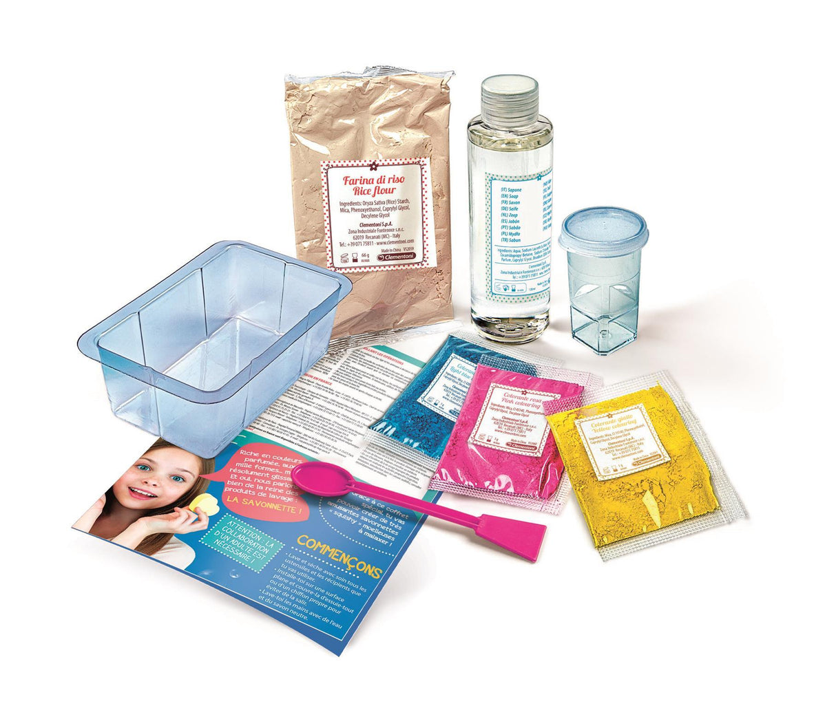 Clementoni - Jeu de science - Création de savons moelleux pour enfants - Ingrédients et ustensiles inclus - Des 8 ans