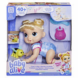 Baby Alive, Harper Hugs Marche a 4 pattes, poupée électronique de 27  cm marchant a 4 pattes, cheveux blonds, a partir de 3 ans