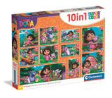 CLEMENTONI - Puzzle 10 en 1 - Dora