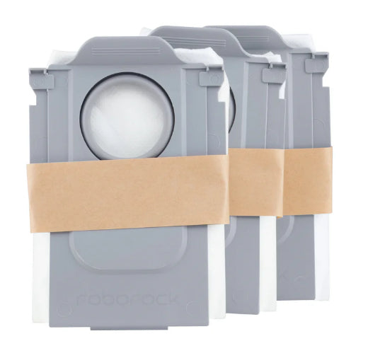 Lot de 3 sacs a poussiere - ROBOROCK - Pour QREVO et SAROS - Blanc