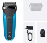 Rasoir électrique BRAUN Series 3 - Bleu et noir - Autonomie 30 minutes - Charge rapide 5 minutes