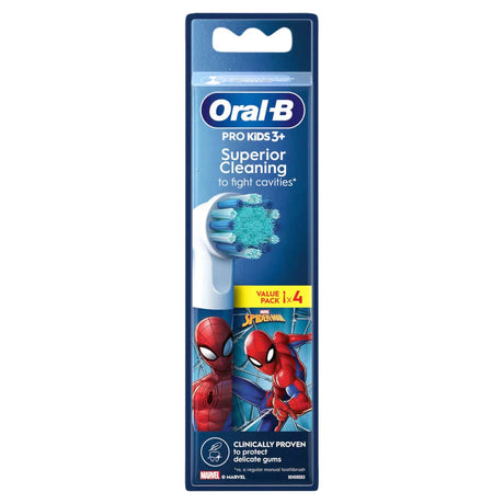 Brossettes x4 Spiderman, Marvel, Oral-B Pro Kids 3+, Pack de rechange, Pour enfant