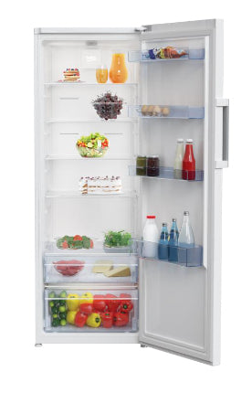 Réfrigérateur monoporte - BEKO - B1RMLNE444W - 365 L - Ventilé - Clayette porte bouteille - Classe E - 186,5x 59,7x 70,9 - Blanc