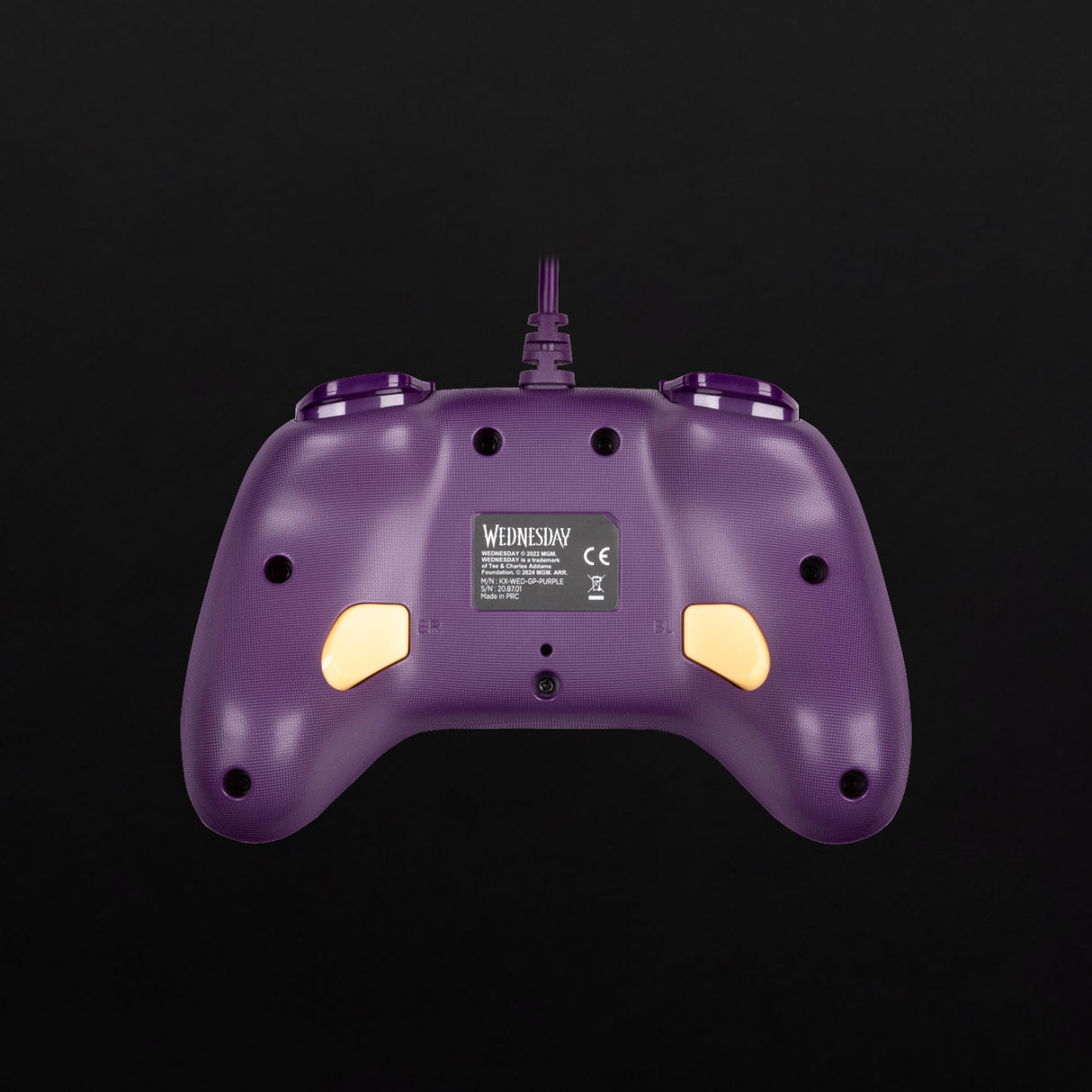 Manette de jeu  - Nintendo Switch/Switch 2 et PC - Mercredi - Filaire - Violet et noir - Poignées anti-dérapantes