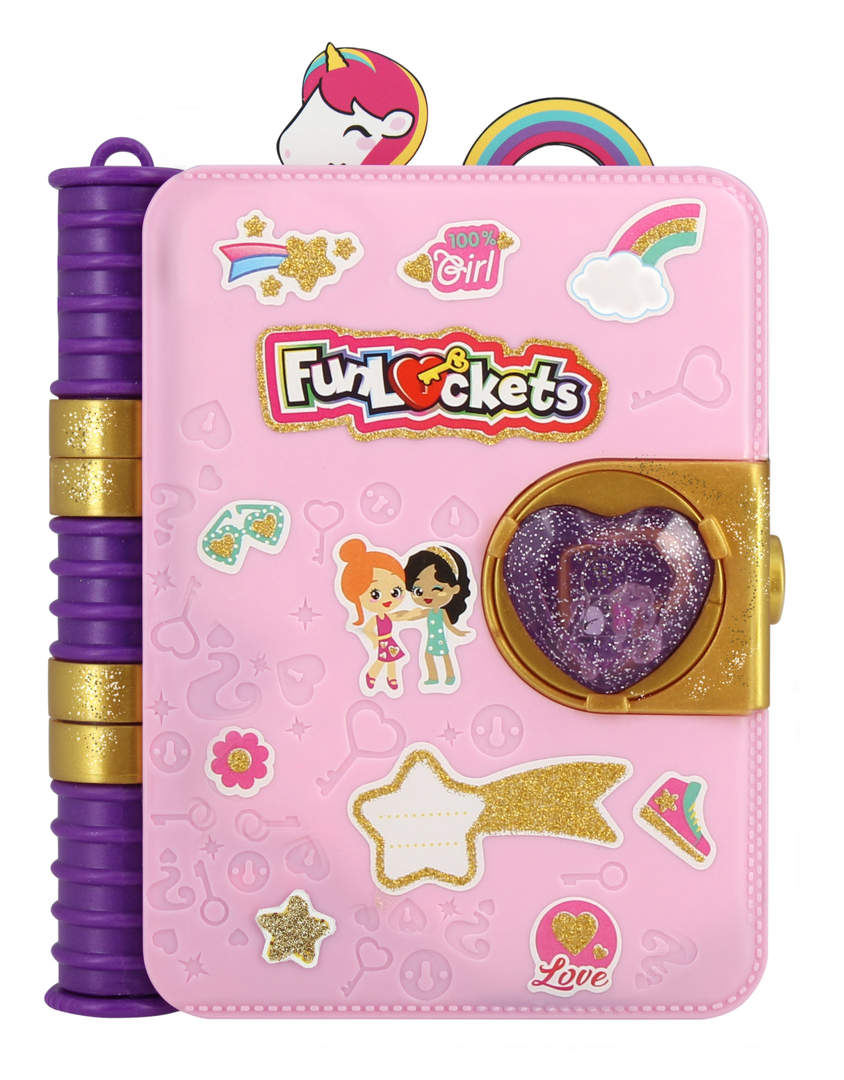 Journal a Secrets - Funlockets - Édition Pailletée - Plus de 30 surprises - Pour enfants a partir de 6 ans