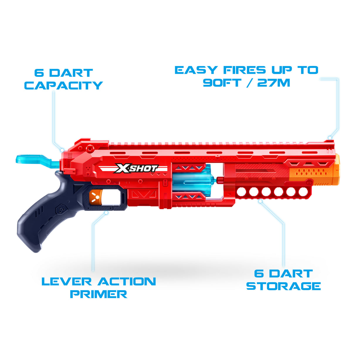 ZURU XSHOT - Exclusivité Cdiscount - Pack combo pistolet - Blaster Excel Caliber - 24 fléchettes