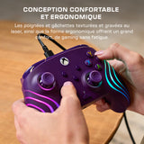Manette de jeu - Xbox Series X|S, Xbox One et PC - Afterglow Wave - RGB - Filaire - Violet - TURTLE BEACH