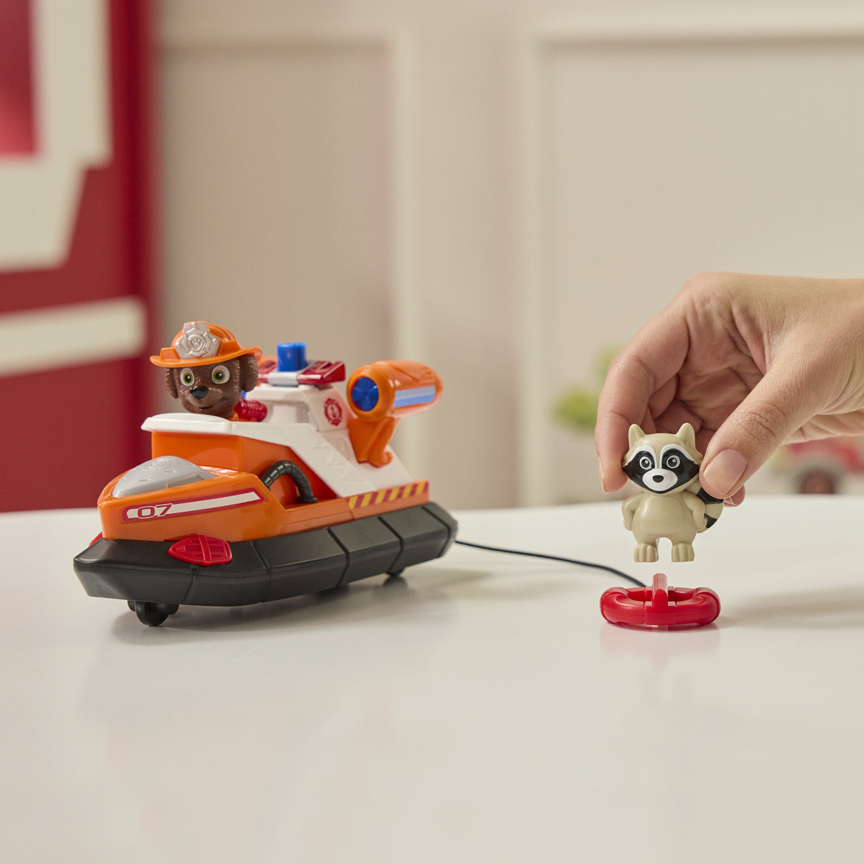 Figurine Zuma - Véhicules + Raton laveur - des 3 ans - Fire Rescue - La Pat'Patrouille