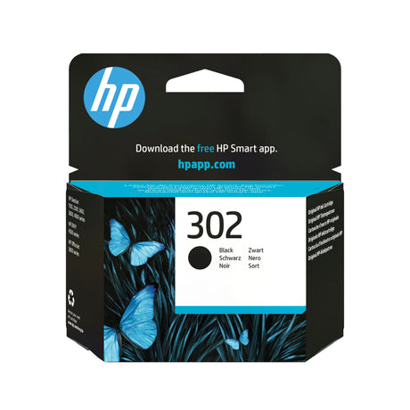 HP 302 Cartouche d'encre noire authentique (F6U66AE) pour HP DeskJet 2130/3630 et HP OfficeJet 3830
