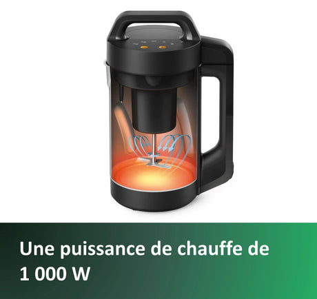 Blender chauffant pour soupe - PHILIPS - HR2203/80 - Série 3000 - 1000W - bol de 2L - Métal