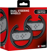 Paire de volants de course - Manettes Joy-Con Nintendo Switch 2 - Konix - Plastique - Noir