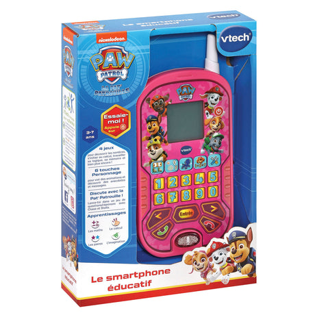 VTECH - PAT PATROUILLE - Smartphone Éducatif Rose - 6 activités éducatives - Appels et messages vocaux