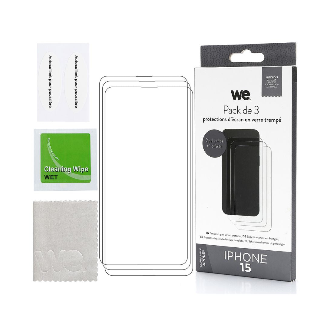 WE BUNDLE 3 verres trempés IPHONE 15