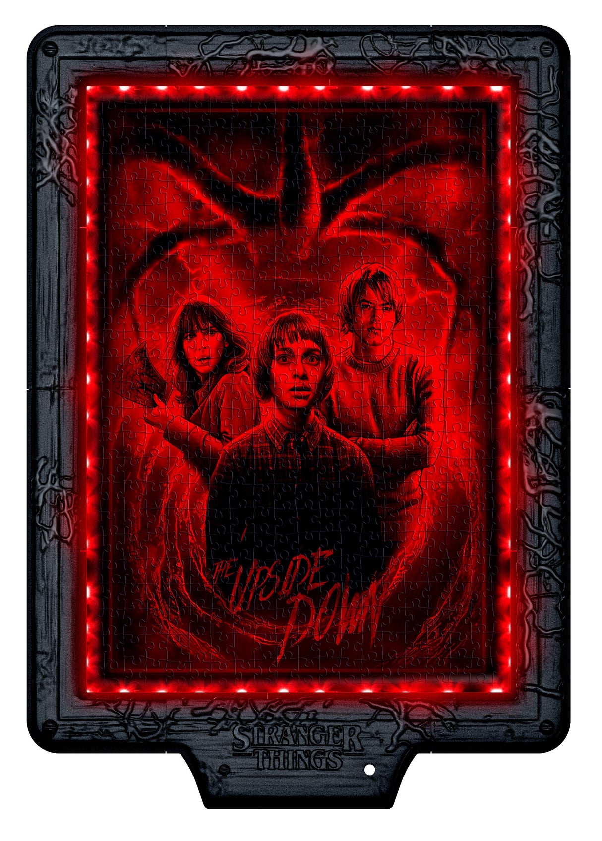 Puzzle Cadre Lumineux Le Monde a l'Envers - CLEMENTONI - Stranger Things - 520 pieces - Effets Visuels LED - 14 Ans -Série Netflix