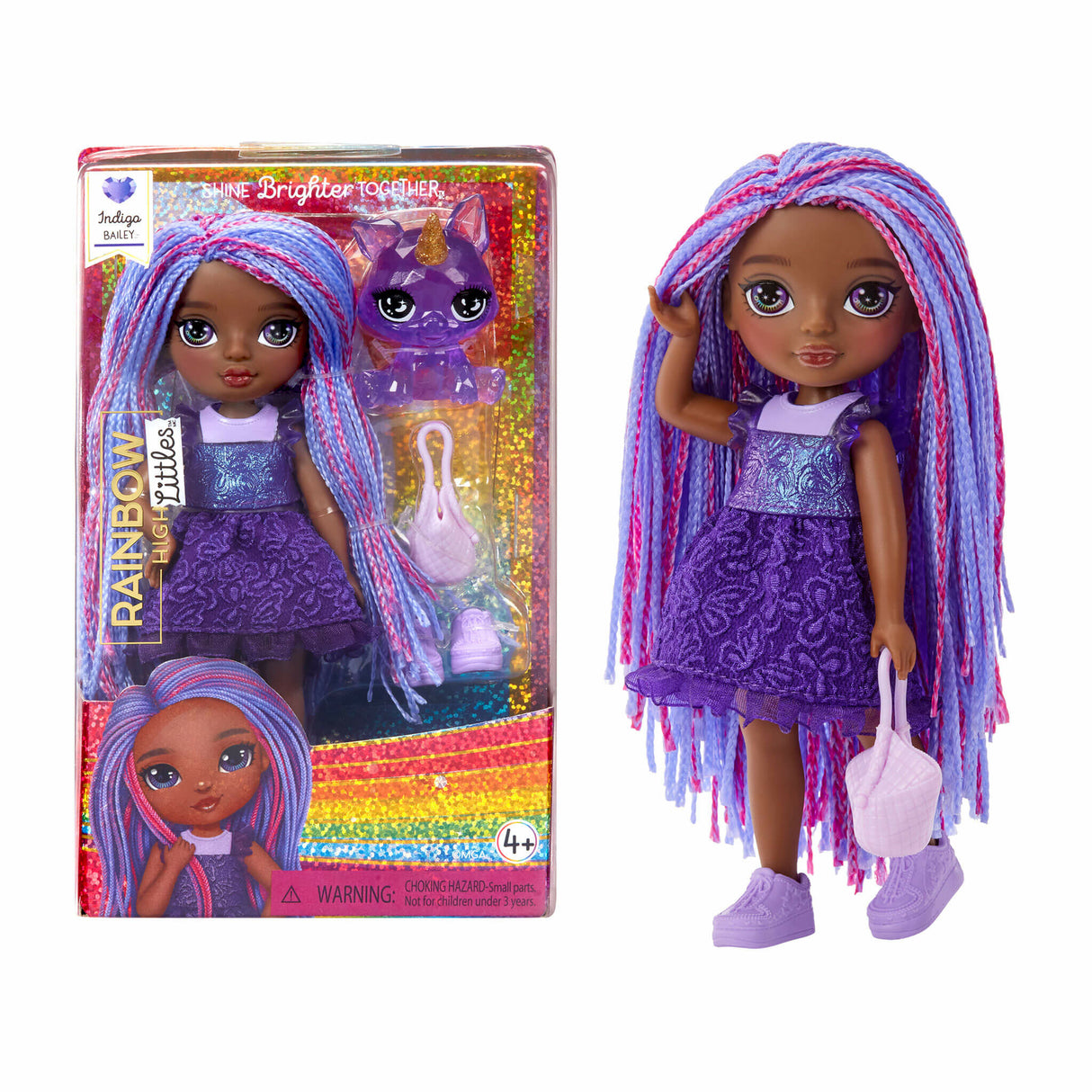 Rainbow High Littles - Poupée 15cm + animal de compagnie - Violet Foncé - Des 4ans