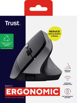 Souris sans fil ergonomique Trust Bayo II (Noir)