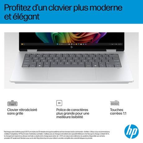 PC Portable HP OmniBook X Flip 2-en-1 14-fm0009nf - Windows 11 - 14 2K OLED - Core Ultra 5 226V - RAM 16Go - 512Go SSD - AZERTY