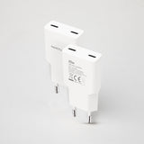 Chargeur secteur Nanocable 2x USB-C  25W (Blanc)