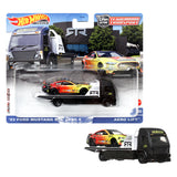 Hot Wheels - Véhicule et Transporteur (modele aléatoire) - Camion / Petite voiture - Des 3 ans FLF56