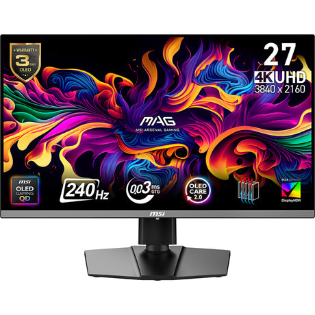 Ecran PC Gamer - MSI - 26.5 - UHD - 240Hz - Dalle QD-OLED - 0,03ms - Ajustable en hauteur - MAG 272UP QD-OLED X24
