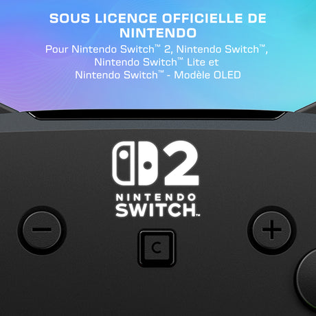 Manette de jeu - Nintendo Switch 2 - Afterglow Wave - RGB - Sans fil - Noir - Turtle Beach