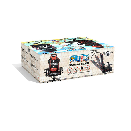 Chaise de bureau gaming - KONIX - One Piece - Inclinaison siege 150° - Cuir - Coussin lombaires et cervicaux réglable - Noir