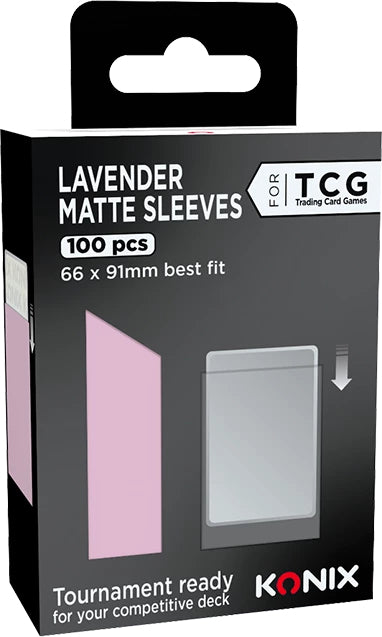 Protege-cartes - Konix - Matte Sleeves 66 x 91 mm pour compétition - 100 pochettes - Magic The Gathering, Pokémon - Rose lavande