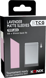 Protege-cartes - Konix - Matte Sleeves 66 x 91 mm pour compétition - 100 pochettes - Magic The Gathering, Pokémon - Rose lavande