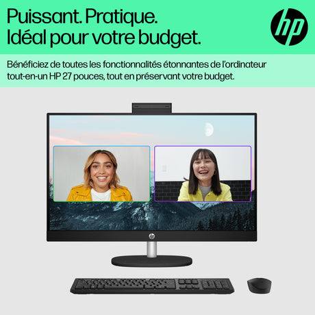 PC Tout-en-un HP 27-cr0074nf - Windows 11 - 27 FHD IPS - Ryzen 7 7730U - RAM 16Go - Stockage 512Go SSD - Clavier et souris sans fil