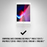 Protection d'écran iPad 9.7'' (2016 2017, 2018) Conception en verre trempé anti-