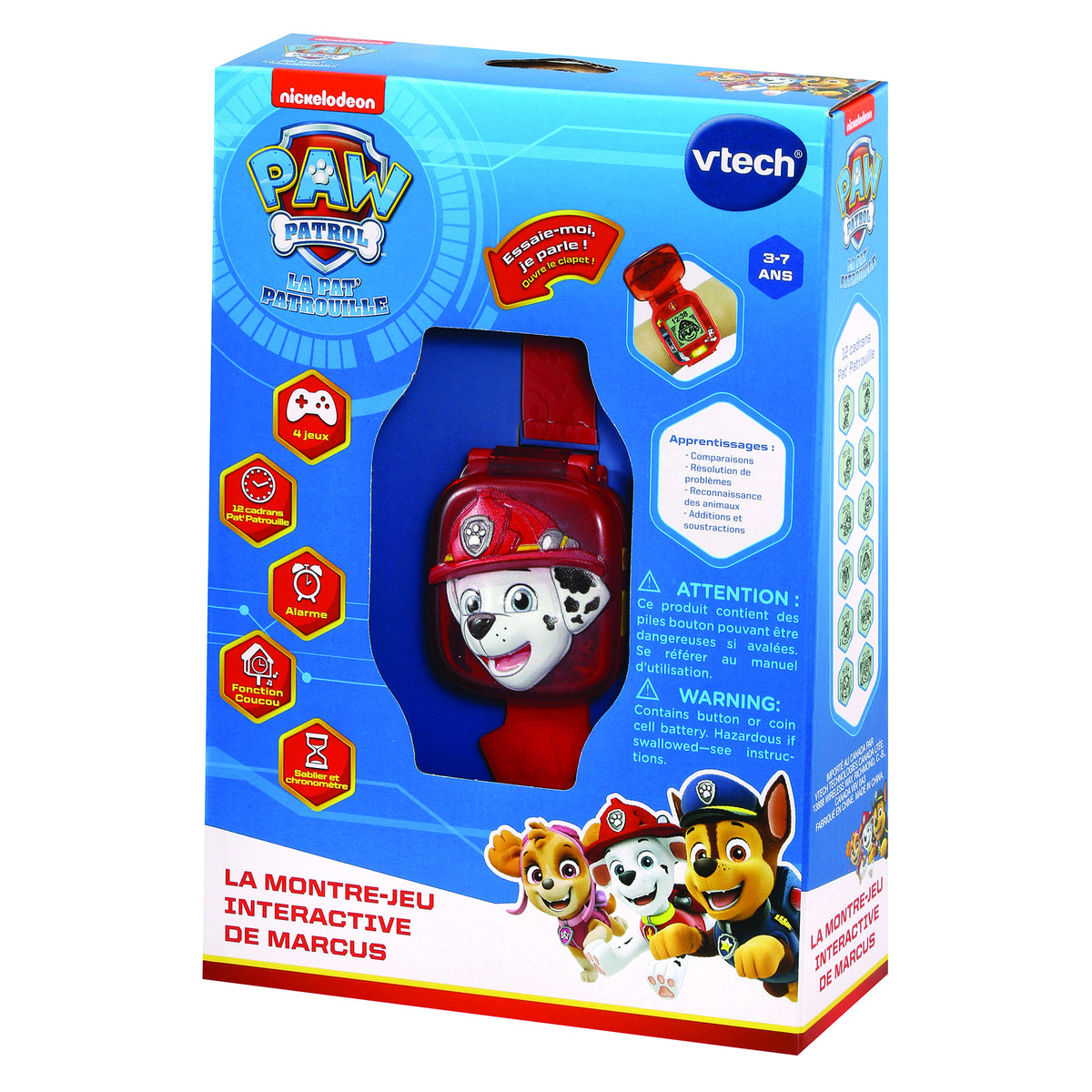 Montre-Jeu Interactive VTECH Pat Patrouille Marcus - Rouge - Pour Enfant a partir de 3 ans