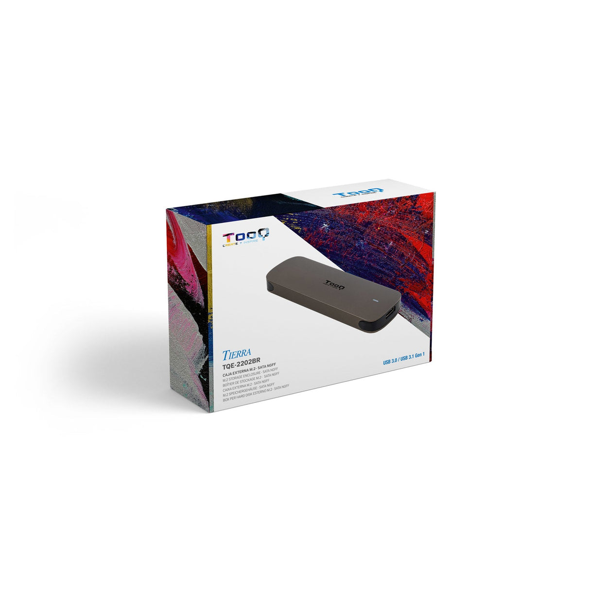 Boitier externe USB-C 3.1 Tooq TQE-2202 - S-ATA M.2 Type 2280 (Gris)