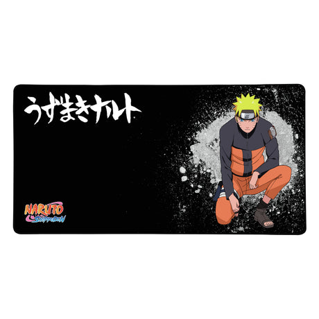 Tapis de souris gaming - KONIX - Naruto Shippuden - XXL 90 x 46 cm - Base antidérapante en caoutchouc - Noir
