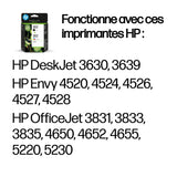 HP 302 Pack de 2 cartouches d'encre noire et trois couleurs authentiques (X4D37AE) pour HP DeskJet 2130/3630 et HP OfficeJet 3830