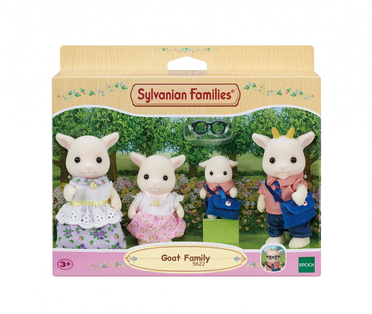 Figurines miniatures - SYLVANIAN FAMILIES - La famille Chevre - 4 personnages articulés et habillés avec soin