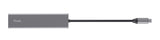 Hub USB-C 3.2 Trust Halyx - 3 ports USB-A + lecteur de cartes (Argent)