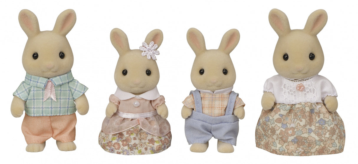 Poupée - SYLVANIAN FAMILIES - La famille Lapin Creme - Articulée et habillée avec soin