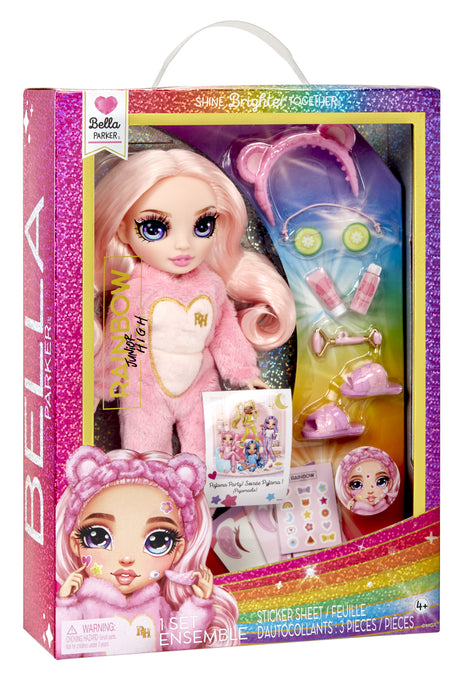 Junior High Pyjama Party - Poupée mannequin articulée 22cm - Bella (rose) - Nombreux accessoires - a partir de 4 ans