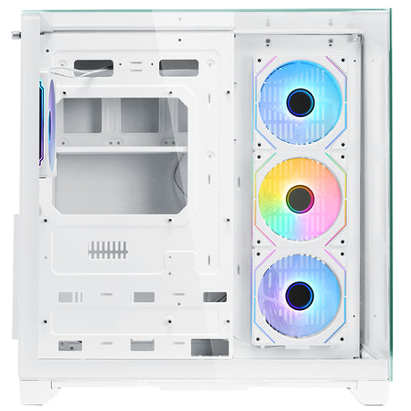 Boitier Moyen Tour ATX iTek Dark Cave Pano RGB avec panneaux vitrés (Blanc)